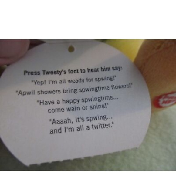 Vintage Hallmark Tweety Bird Happy Spwingtime Tweety features sound 5 phrases - Picture 8 of 9